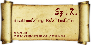 Szathmáry Kálmán névjegykártya