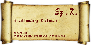 Szathmáry Kálmán névjegykártya